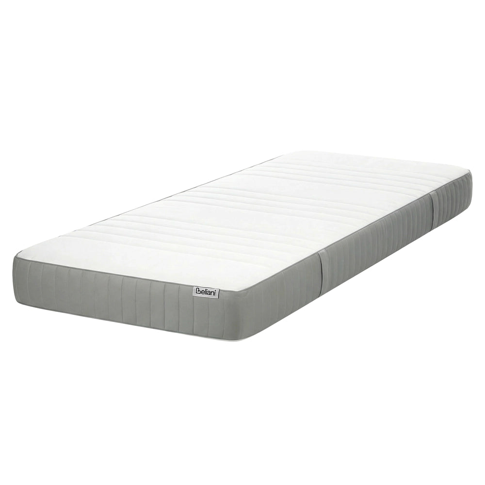 Materasso matrimoniale in schiuma di gel dura e compatta con rivestimento sfoderabile e cerniera di sicurezza 80 x 200 cm bianco e grigio