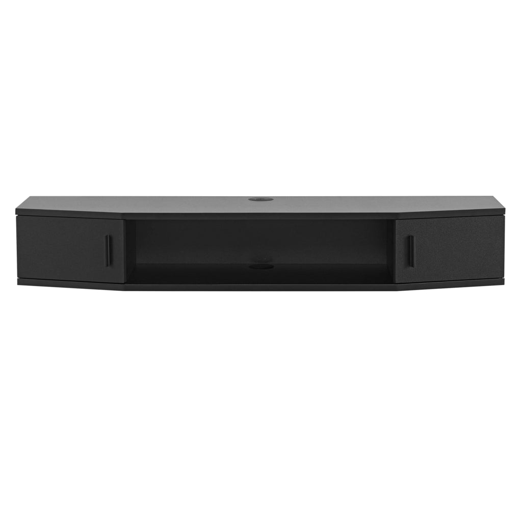 Mensola TV Tørring Sospesa a Muro 17,5 x 110 x 30 cm Nero [en.casa]