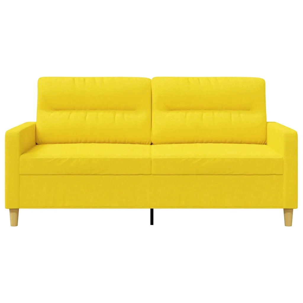 Divano a 2 Posti Giallo Chiaro 140 cm in Tessuto 359240