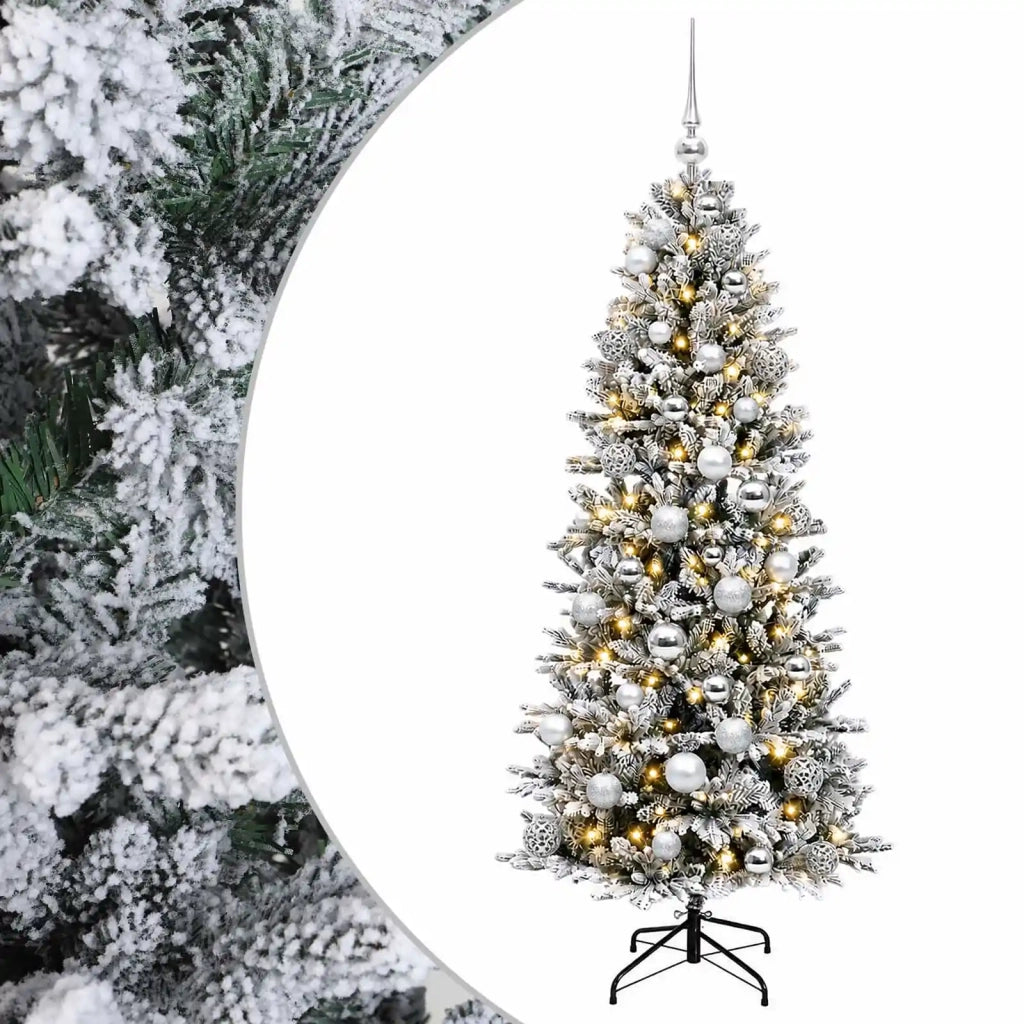 Albero di Natale artificiale con palline 150 cm 150 LED 3465950