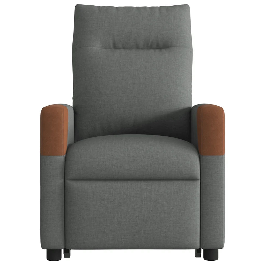 Divano Sedia-Poltrona Alzapersona Reclinabile Grigio Scuro in Tessuto 417361