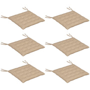 Set di 6 Cuscini per Sedie da Giardino ¨C zephmum ¨C Grigio, Polipropilene, 40x40 cm