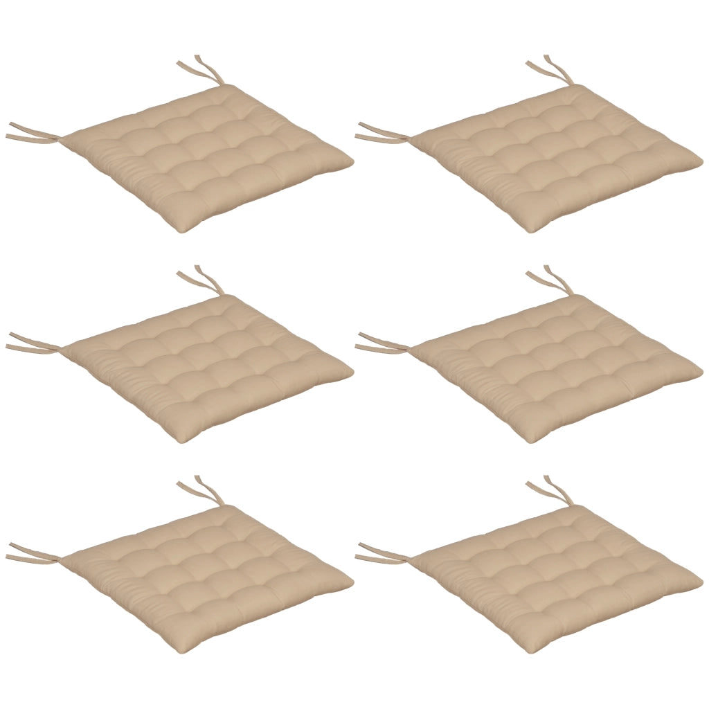 Set di 6 Cuscini per Sedie da Giardino ¨C zephmum ¨C Grigio, Polipropilene, 40x40 cm
