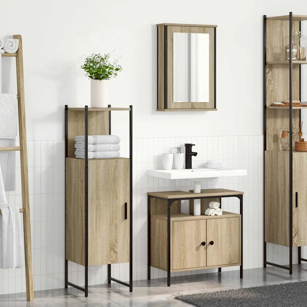 Set di mobili per il bagno 3 pcs Marrone Legno multistrato 3345148