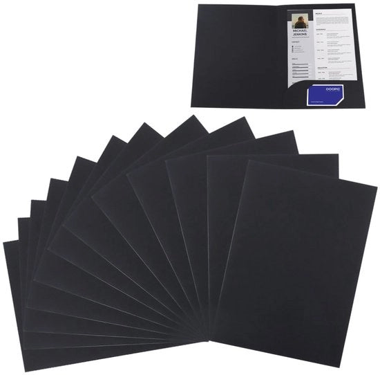 Set di 12 cartelle di cartone, formato A4, cartella presentazione con tasche, cartella di archiviazione, set di cartelle per applicazioni, set di cartelle di cartone per ufficio, scuola, azienda e casa.