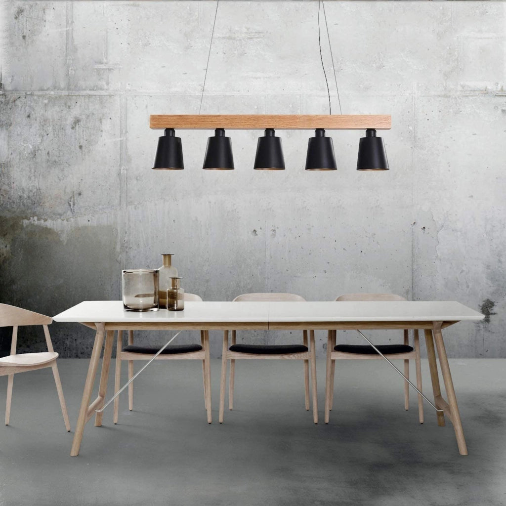 Lampada a sospensione ZMH vintage retr¨° tavolo da pranzo tavolo da pranzo 5 fuochi metallo E27