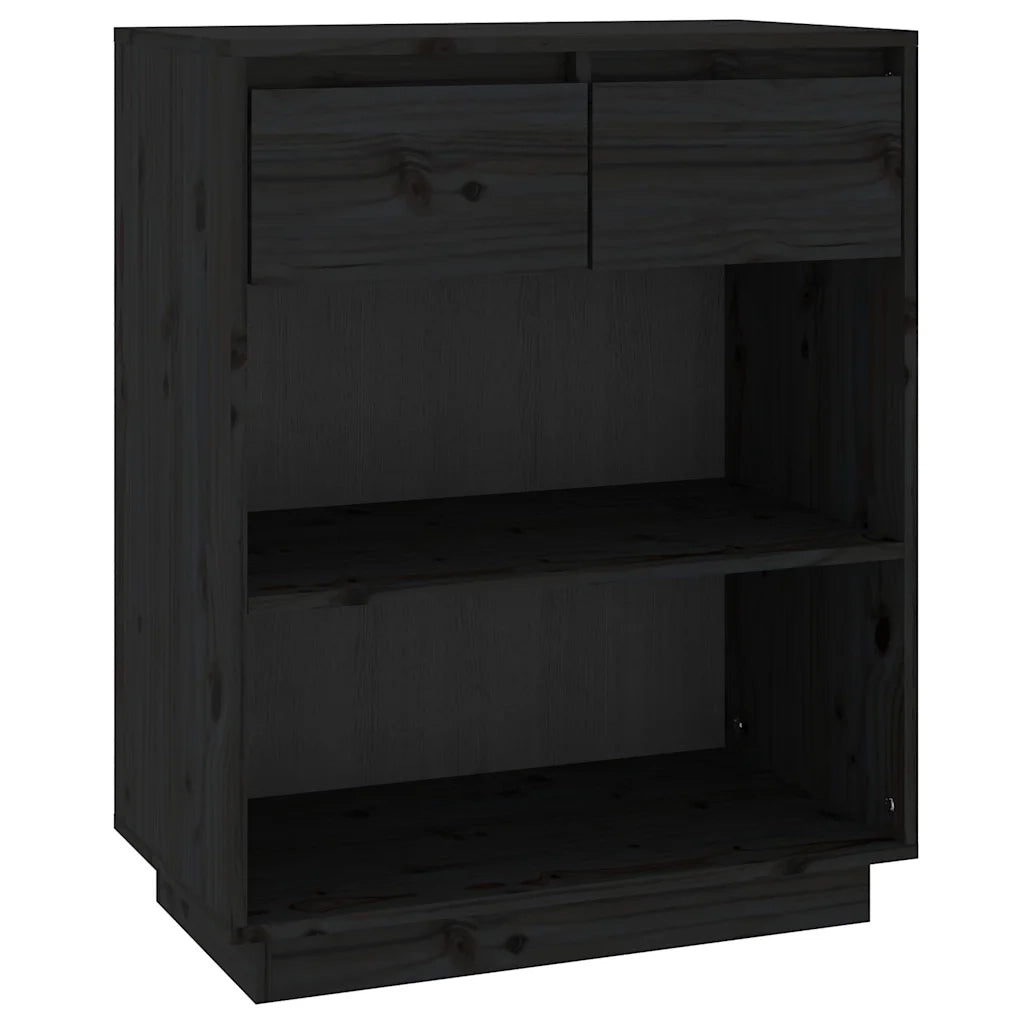 Mobile Consolle | Tavolo d'Ingresso Nero 60x34x75 cm in Legno Massello di Pino