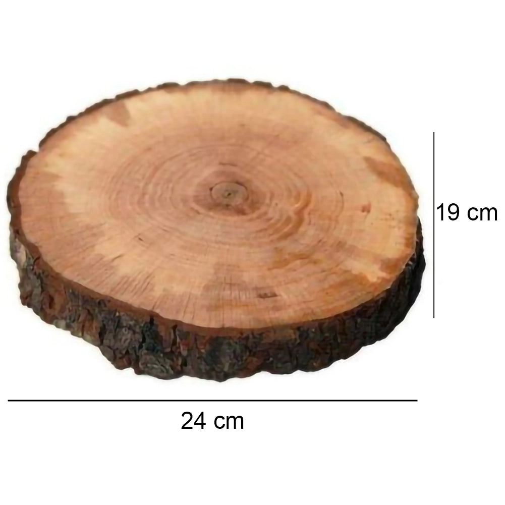Tagliere Rotondo Ø19-24 Vassoio Centrotavola in Legno Corteccia