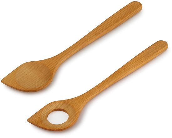 Set di Spiedini in Legno di Ciliegio - Protezione contro le Scalfature per Panni e Piatte - Resistente al Calore - Antibatterico - 100% Prodotti Naturali EU - Cucina Senza Plastica e Salute