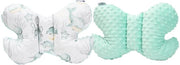 Supporto Cervicale per Bambini in Cotone 100% / Minky Bambino per Auto, Carrello, Viaggio, Sdraioline, Cuscino da Sdraio (Oceano con Menta Minky)