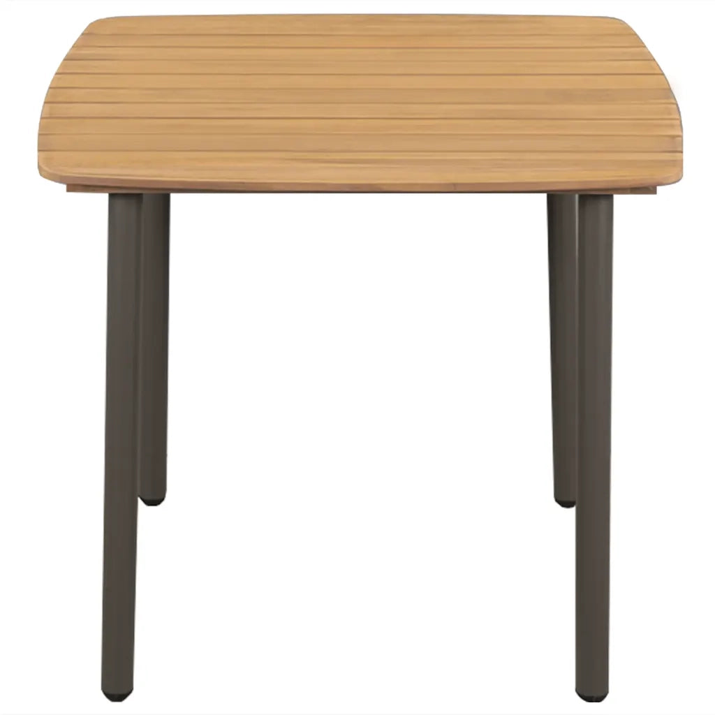 Tavolo da Giardino | Tavolino da esterno 80x80x72cm in Massello di Acacia e Acciaio