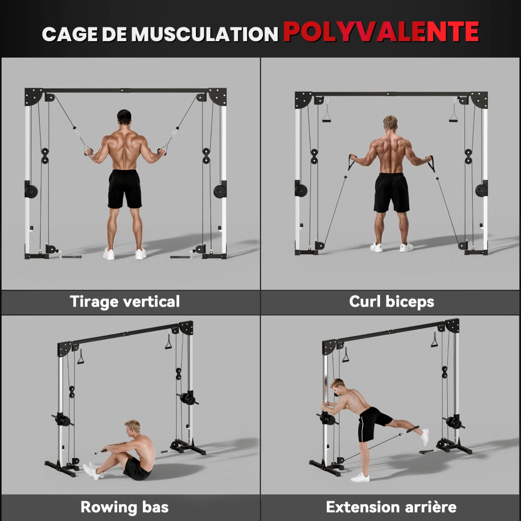 Attrezzatura Palestra Doppia Puleggia Crossover ¨C zephmum ¨C 245x85x207 cm