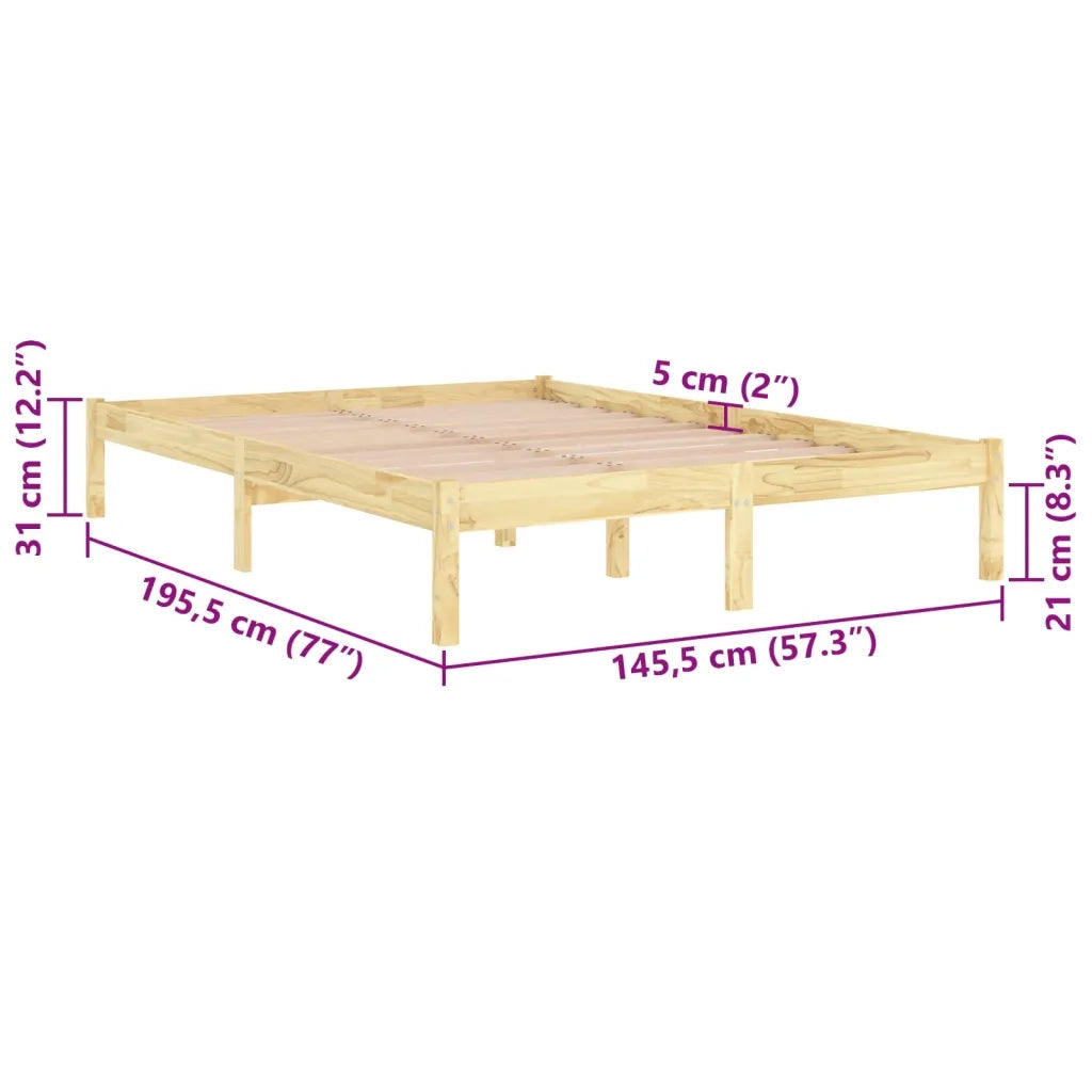 Giroletto-Struttura Letto in Legno Massello di Pino 140x190 cm 453552