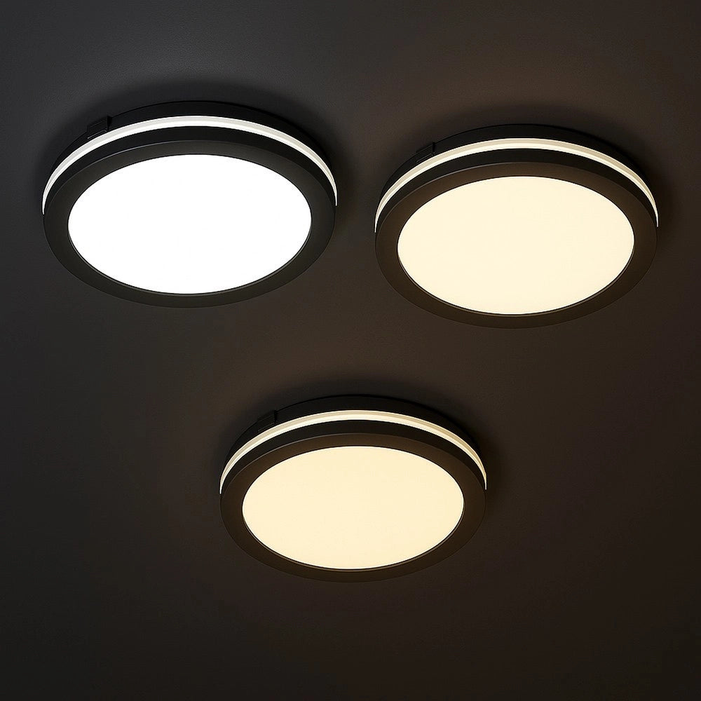 Trade Shop - Plafoniera Led 29w Tecnologia Cct Applique Interno Esterno Soffitto Parete Ip65 Ess-02-3c - Nero