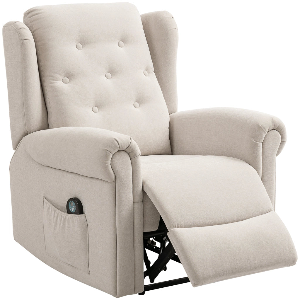 Poltrona massaggiante e riscaldante reclinabile ¨C zephmum ¨C beige
