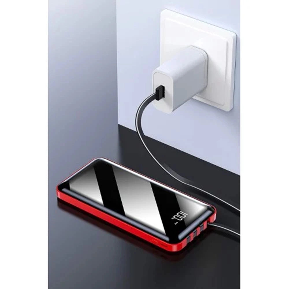 Trade Shop - Power Bank 12000 Mah Con Porta Usb Cavi Integrati Display Led Ricarica Rapida Q-dc110 -