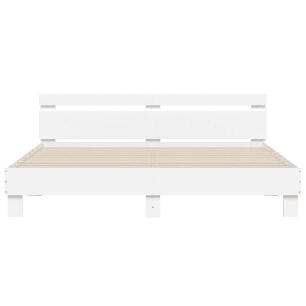 Giroletto con LED senza Materasso-Struttura Letto Bianco 180x200 cm 657933