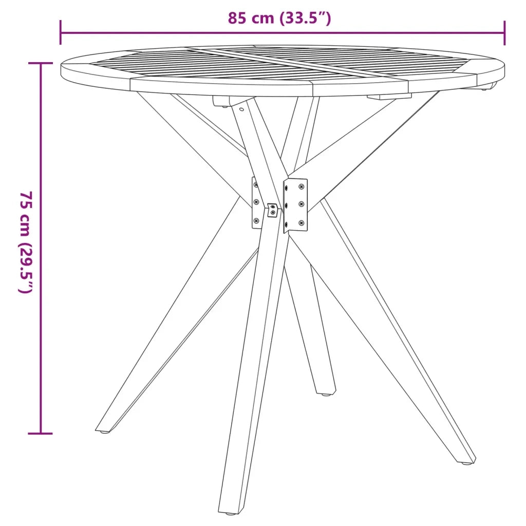 Set da Pranzo per Giardino 5 pz in Legno Massello di Acacia 3283565