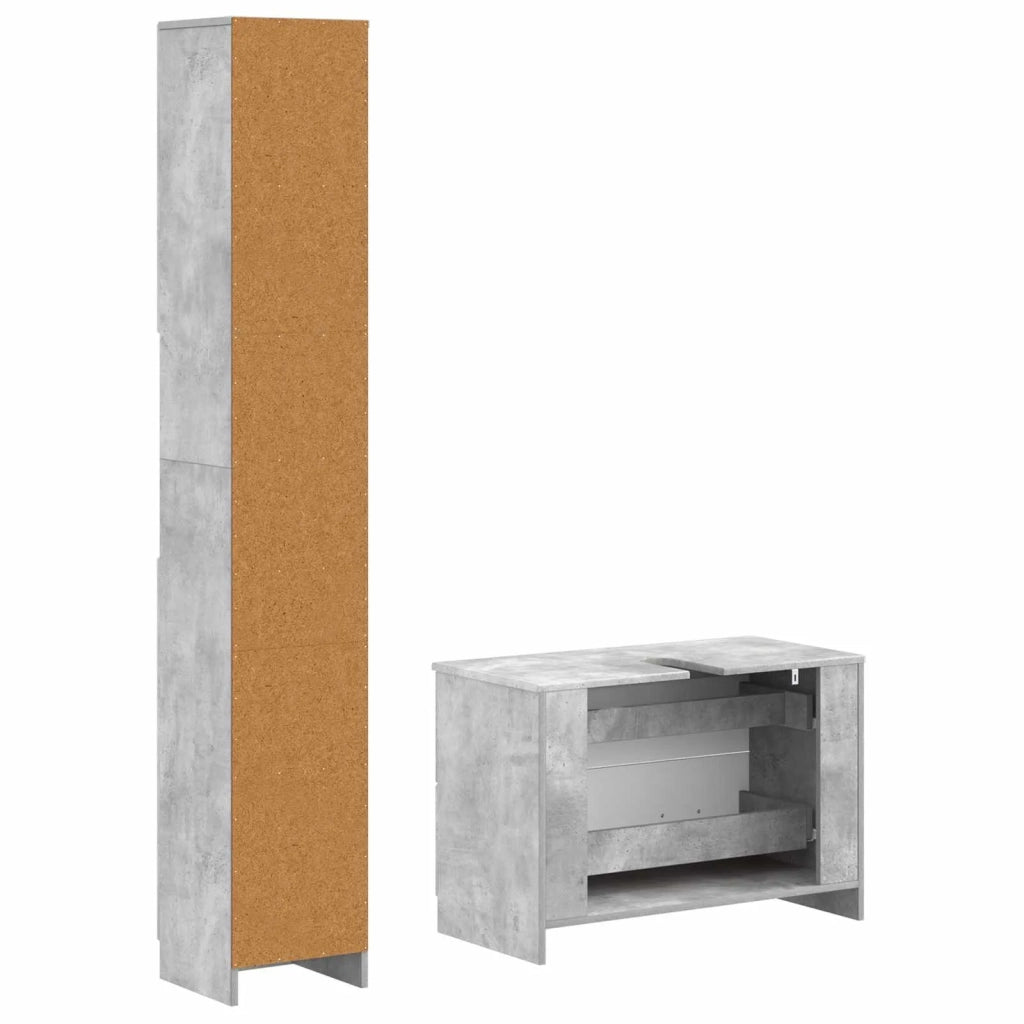 Set di Armadi da Bagno da 2 Pezzi UTRECHT Grigio Cemento 3417570