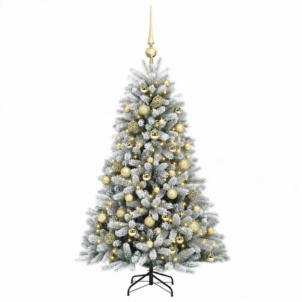 Albero di Natale Artificiale con Palline 120 cm 150 LED 3465705