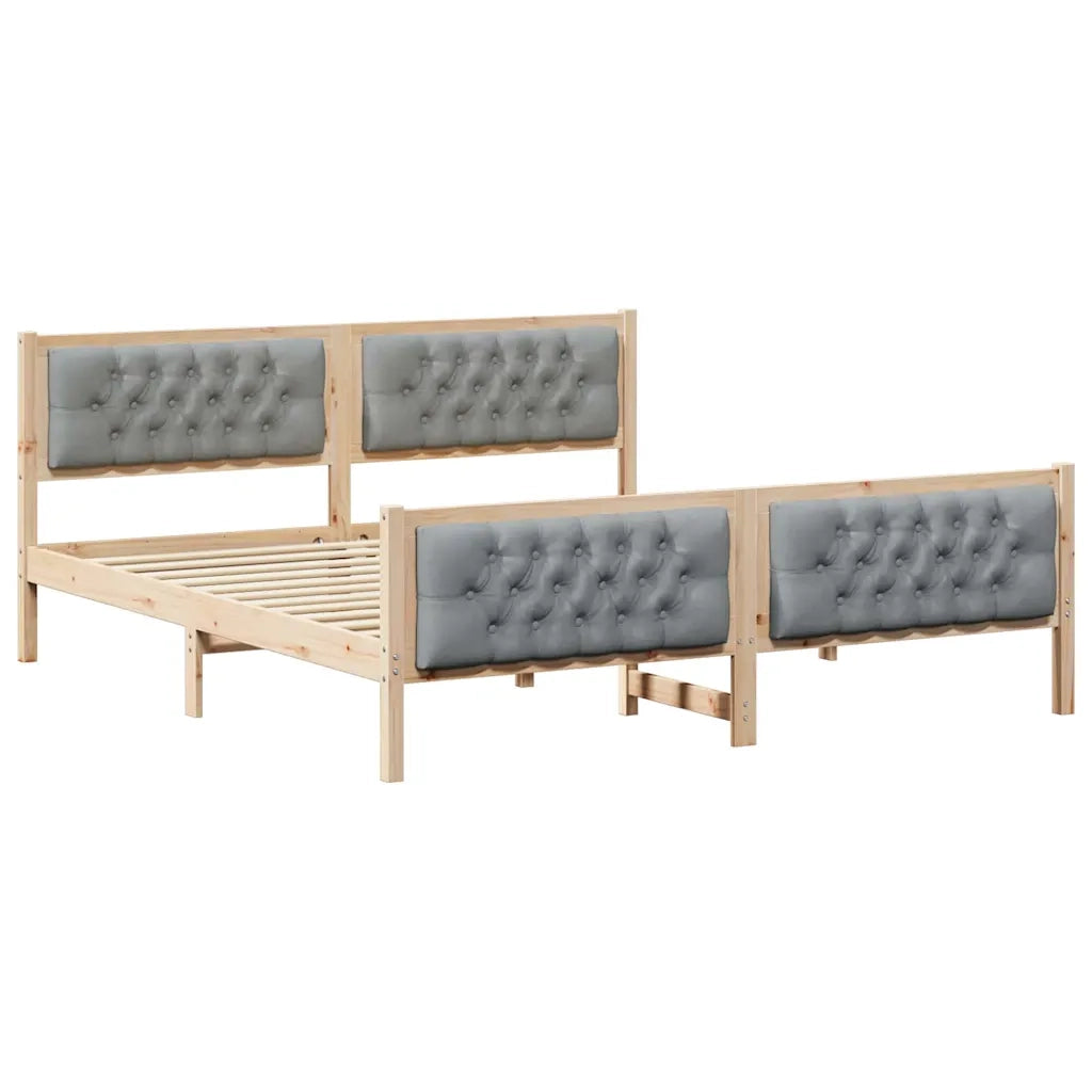 Struttura del letto Grigio chiaro 180 x 200 cm Pino massello