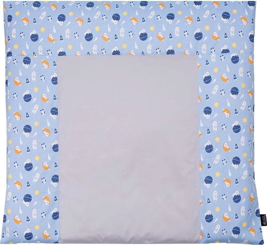 Cuscino da letto, 75 x 85 cm, blu, copertura rimovibile per cuscino da letto, 85 x 75 cm, di 100% cotone