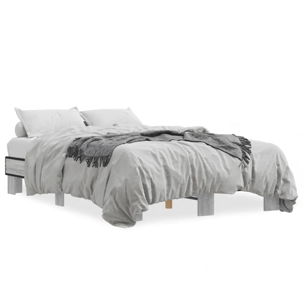 Giroletto-Struttura Letto Grigio Sonoma 120x200 cm in Legno Multistrato Metallo 689631
