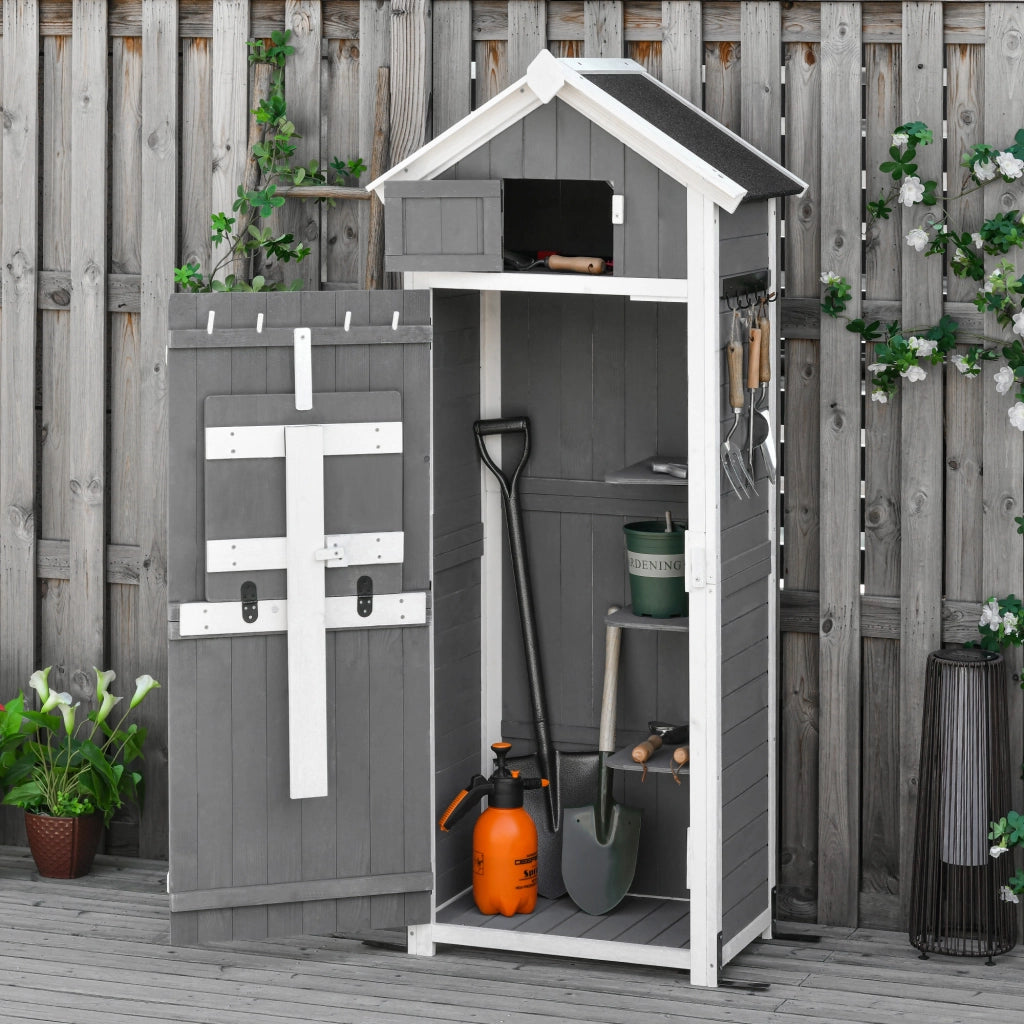 Armadio da giardino in legno ¨C Minimal ¨C grigio 78x52,5x182cm