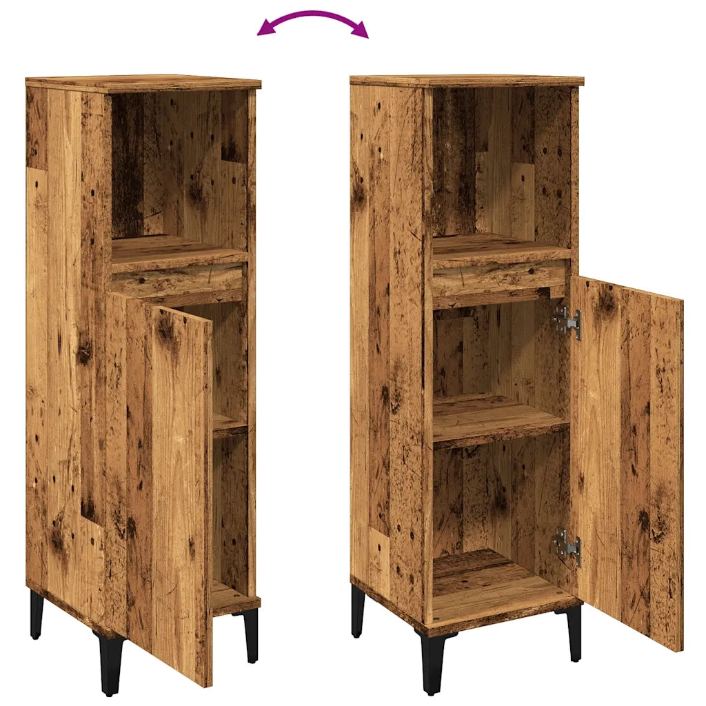 Armadietto da Bagno Legno Antico 30x30x100 cm in Truciolato 857111