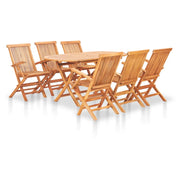 Set da Pranzo da Giardino 7 pz Pieghevole in Massello di Teak cod mxl 35390