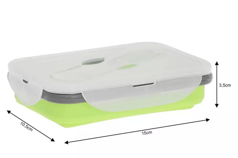 Klausberg KB-7021 Portapranzo pieghevole in silicone con posate