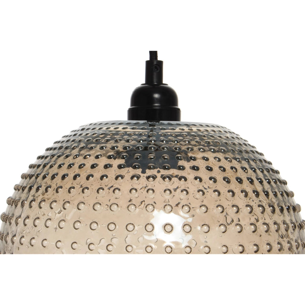 Lampada a sospensione Saturn in vetro grigio fumo