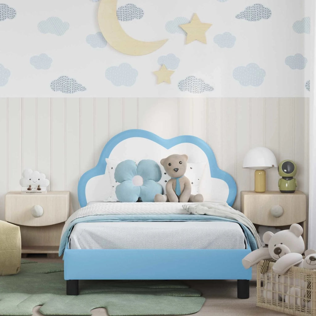 Struttura letto bambini con testata Blu 80 x 200 cm PU