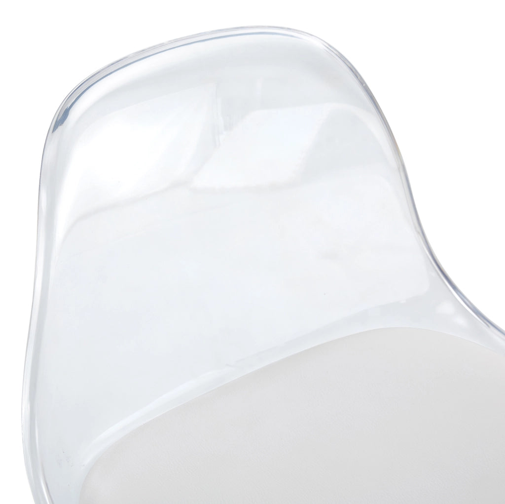 Set di 2 sgabelli da bar 51x49.5x50 cm regolabili con schienale trasparente in metallo e plastica bianco