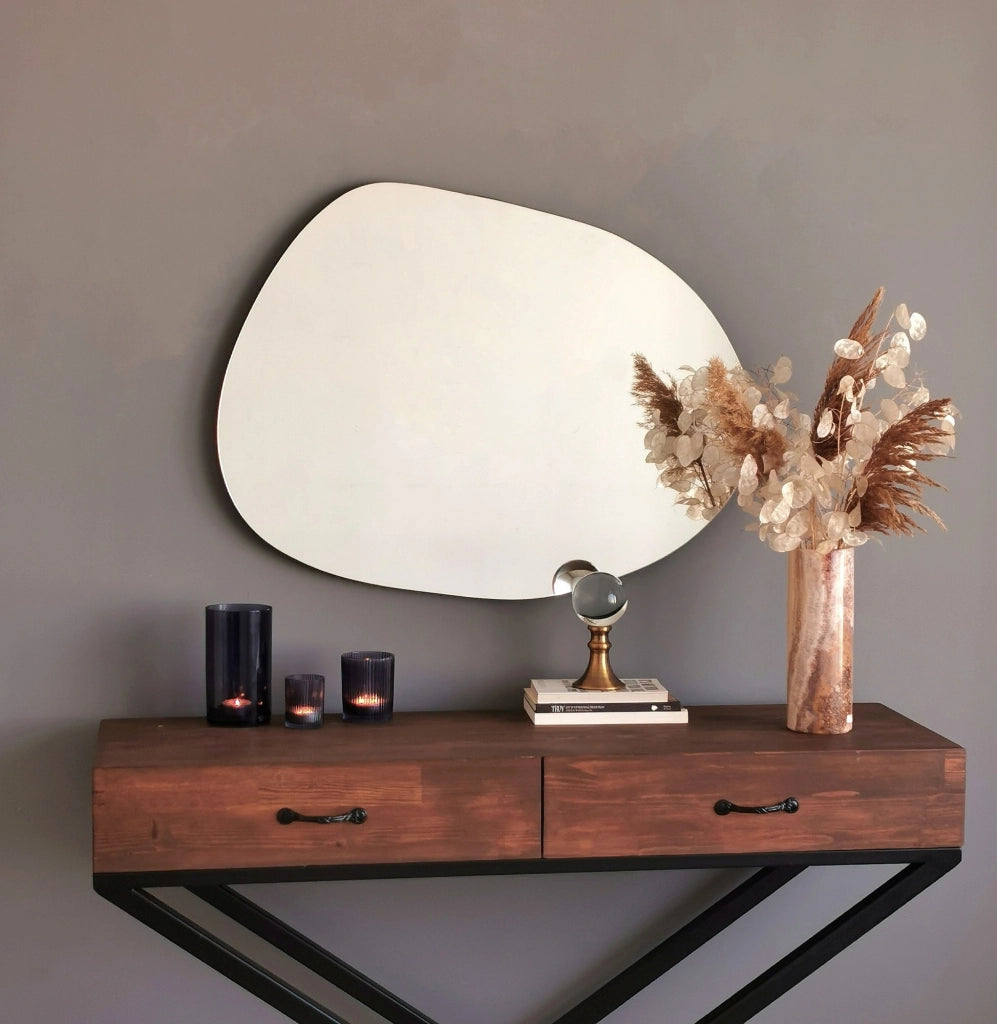 Renate, Specchio Forma Ovale, 55x75h cm Nero