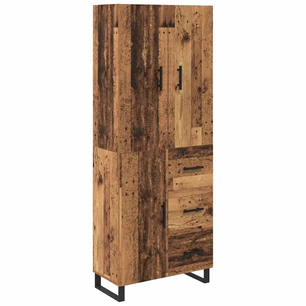 Credenza con cassetto 2 pcs Legno vecchio 69,5 x 34 x 180 cm