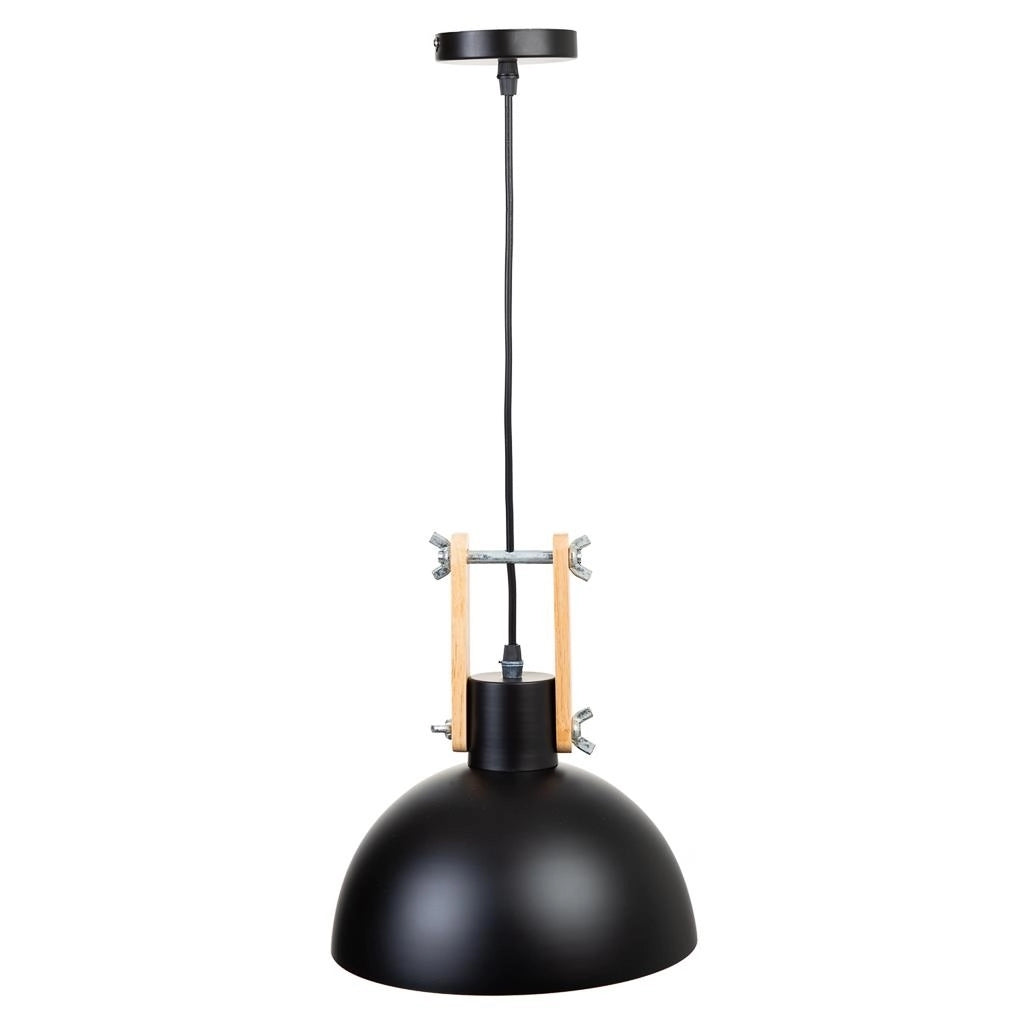 Lampada a sospensione in metallo nero 25x25x32h
