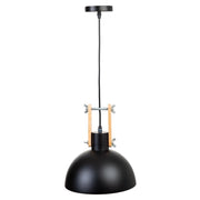 Lampada a sospensione in metallo nero 25x25x32h