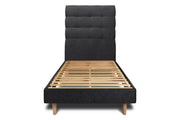 Letto 90x200 cm con testata imbottita - Tessuto Tela opaca