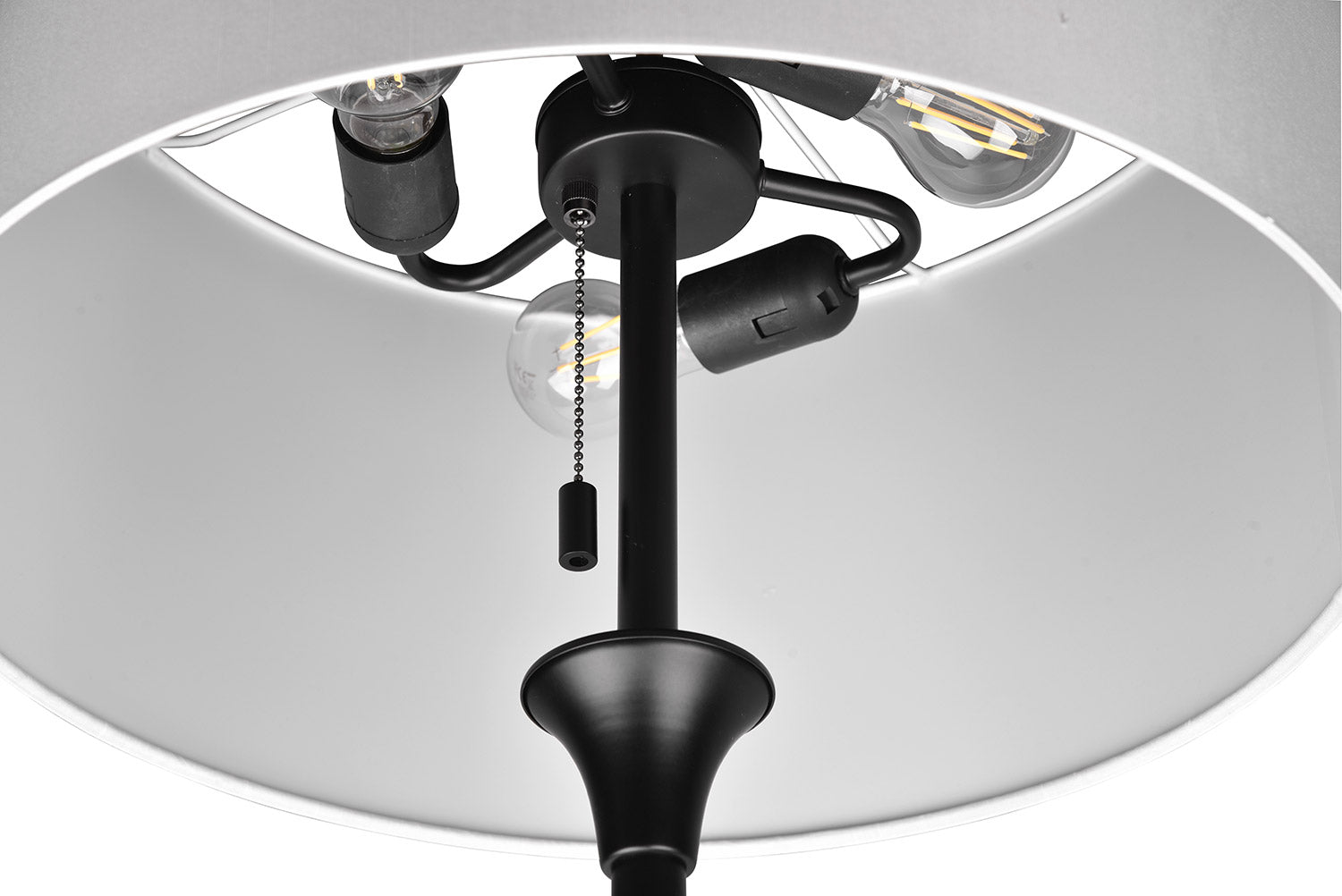 Piantana da Interno Attacco E27 in Metallo Nero Opaco