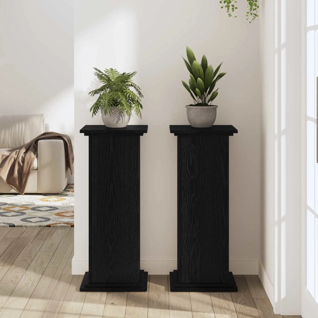 Supporto per piante | Sostegno per piante Rovere Nero 33 x 33 x 80 cm