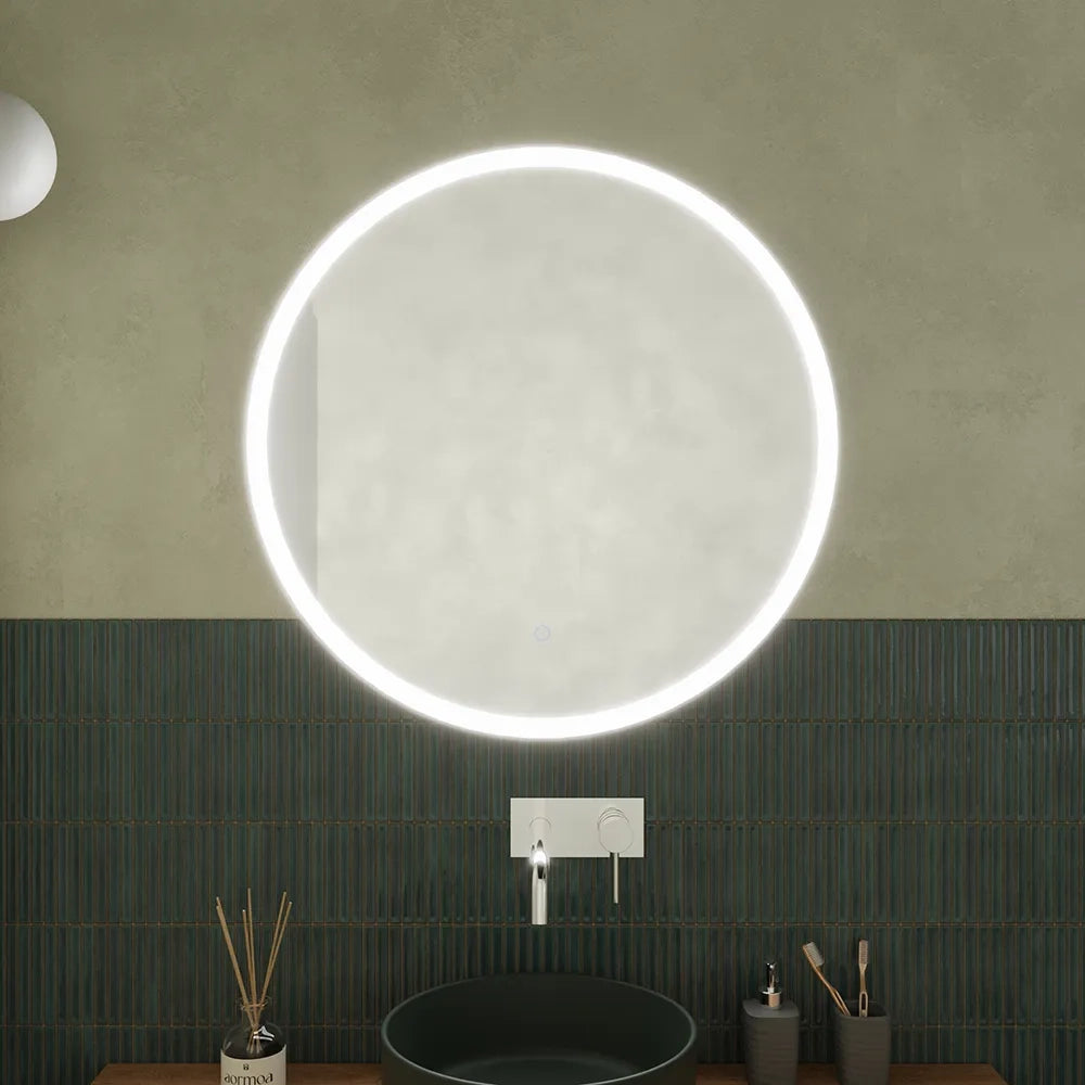 Specchio led Ø 90 cm touch screen luce calda/fredda | Beam