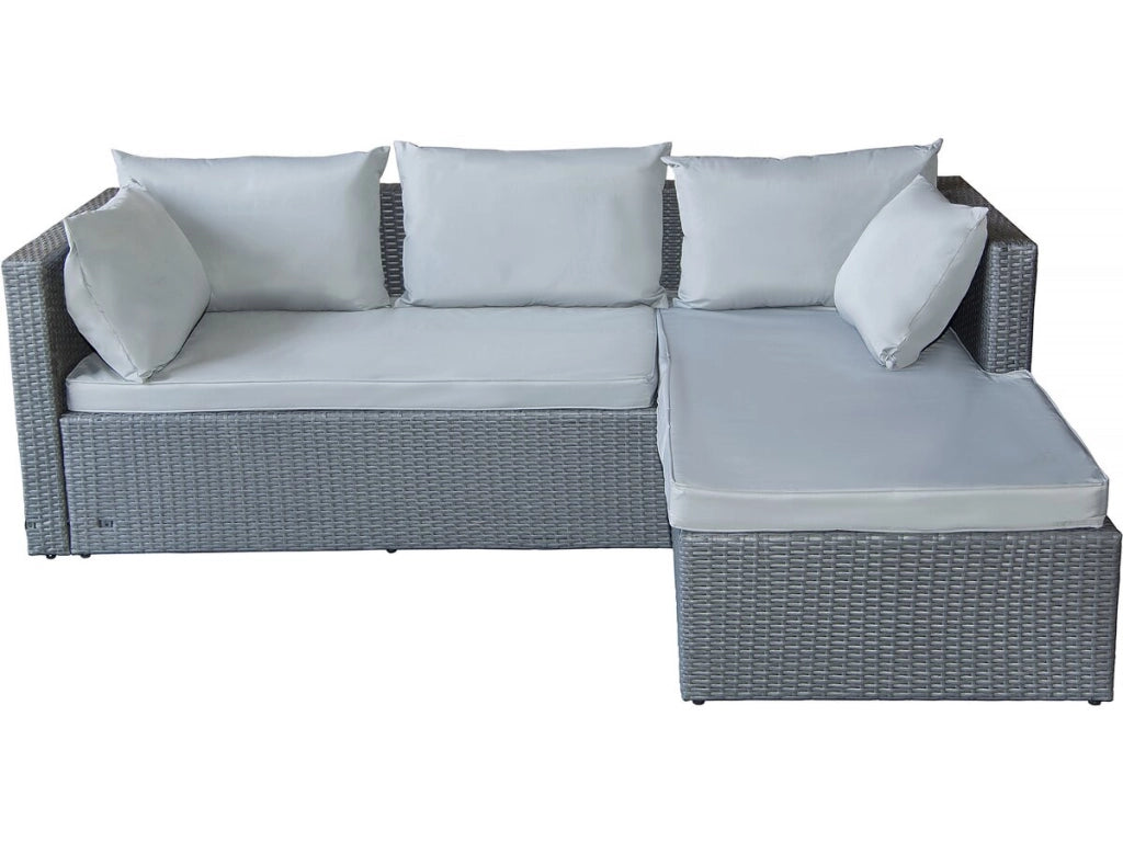 Mobile da giardino basso in resina intrecciata "Diya" 3 posti - Grigio