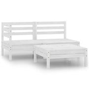 Set Divani da Giardino 3 pz in Legno Massello di Pino Bianco  cod mxl 39555