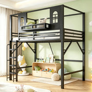 letto a castello metallo nero 90 x 200 cm