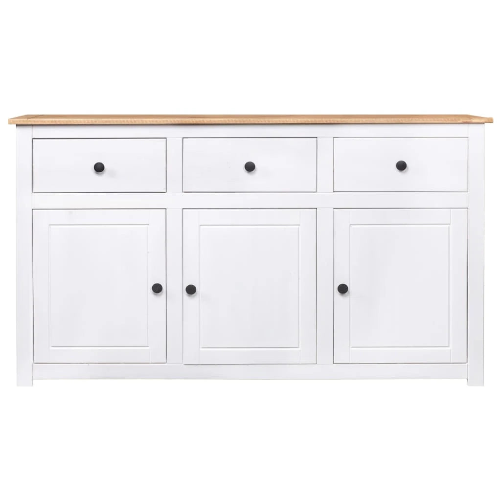 Buffet credenza cassettiera armadio mobile contenitore organizer per cucina soggiorno salotto 135 x 40 x 80 cm pino massiccio gamma Panama bianco 02_0030209