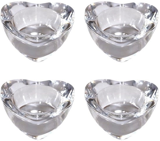 Set di Sostegni per Candelabri da 4 - Vetro trasparente - Diversi modelli - Adatto per candelabri da 4 cm - Decorazione elegante - Crea un'atmosfera accogliente - Sostegni per candele