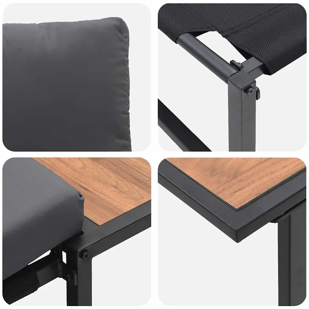 Set da Pranzo per Giardino 3 pcs Antracite Acciaio 3335891