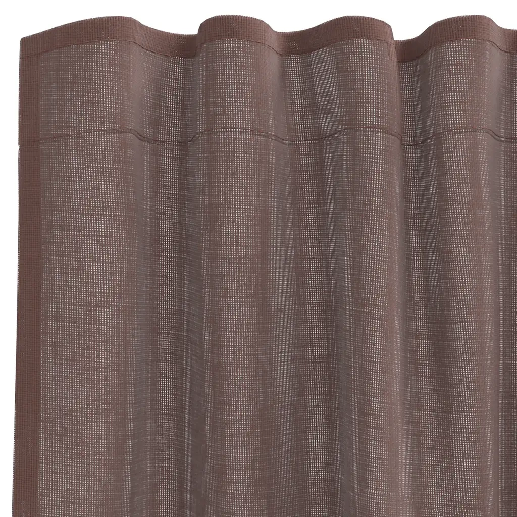 Tende in Voile con Linguetta 2 pz Marrone 4102262