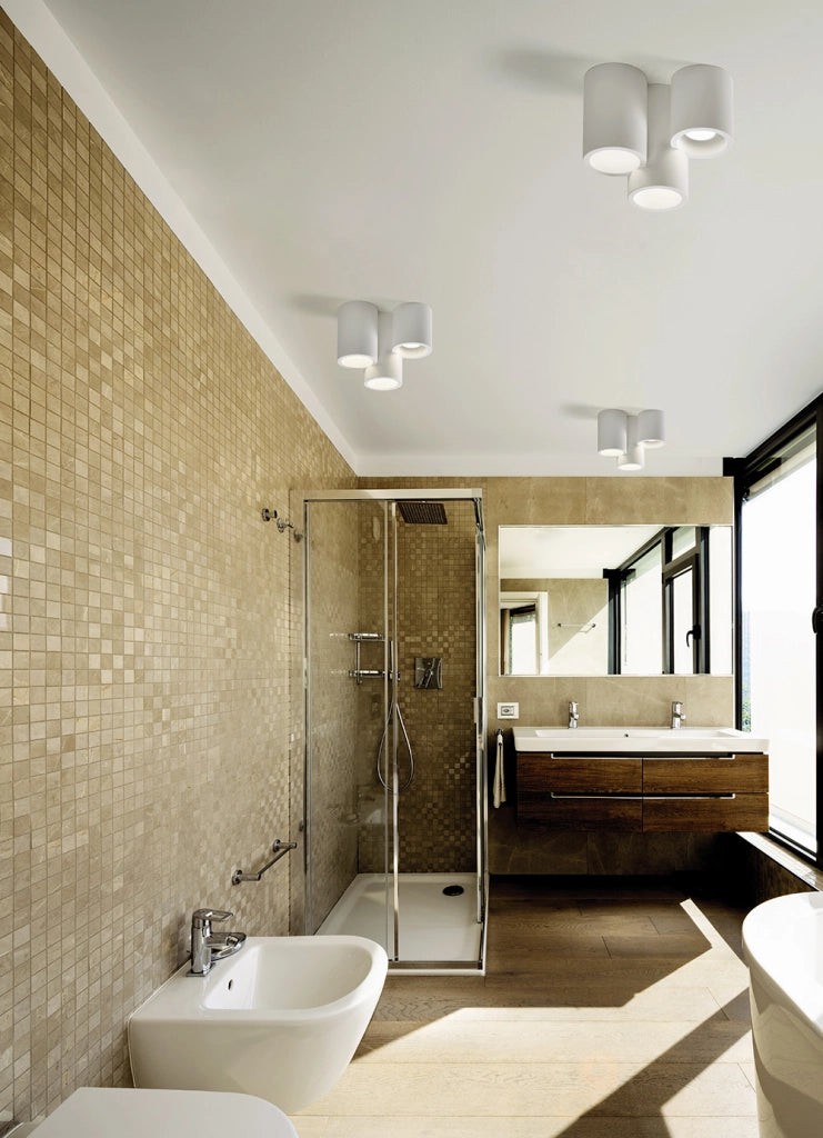 ARTA lampada da soffitto 3 Luci attacco GU10 tonda in gesso bianco